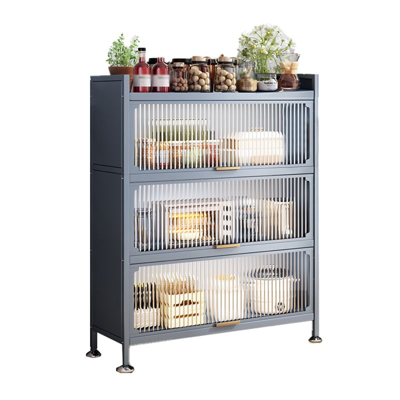 Modern Style Kitchen Server Glass Doors Metal Frame Server for Living Room Clearhalo 'buffet_sideboard' 'Buffets & Sideboards' 'furn' 'furn_buffet_sideboard' 'Furniture' 'furniture_buffet_sideboard' 'Kitchen & Dining Furniture' 1200x1200_e497bb9b-a7f5-4960-8e41-7661bc259b74