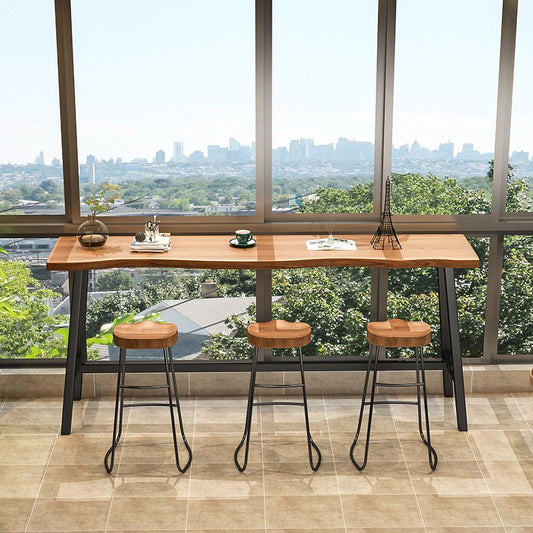 Trestle Base Solid Wood Rectangle Bar Table for Kitchen Dining Room Clearhalo 'Bar Furniture' 'Bar Tables' 'bar_tables' 'furn' 'furn_bar_tables' 'Furniture' 'Kitchen & Dining Furniture' 1200x1200_e4986a49-0753-4b67-949e-36583ebc07d6