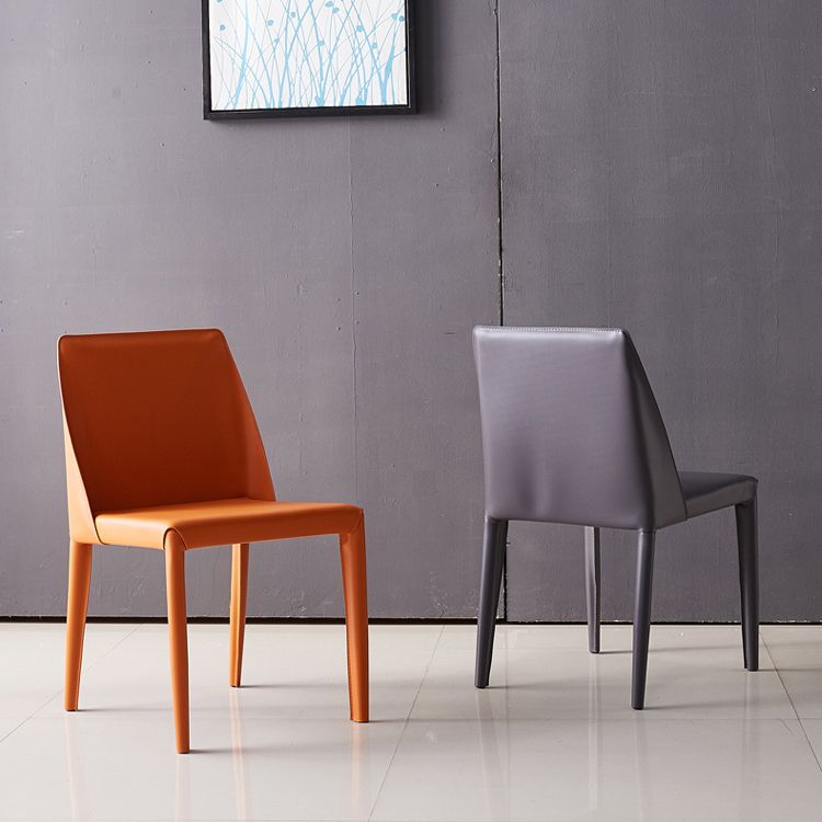 European Design Leather Chairs Solid Back Side Kitchen Dining Chair Set Clearhalo ' kitchen&dining_furn' 'Dining Chairs' 'Dining Tables & Seating' 'dining_chair' 'furn' 'furn_dining_chair' 'Furniture' 'furniture_dining_chair' 'Kitchen & Dining Furniture' 'kitchen' 1200x1200_e4987952-599b-438e-8c2c-2707488b9e26