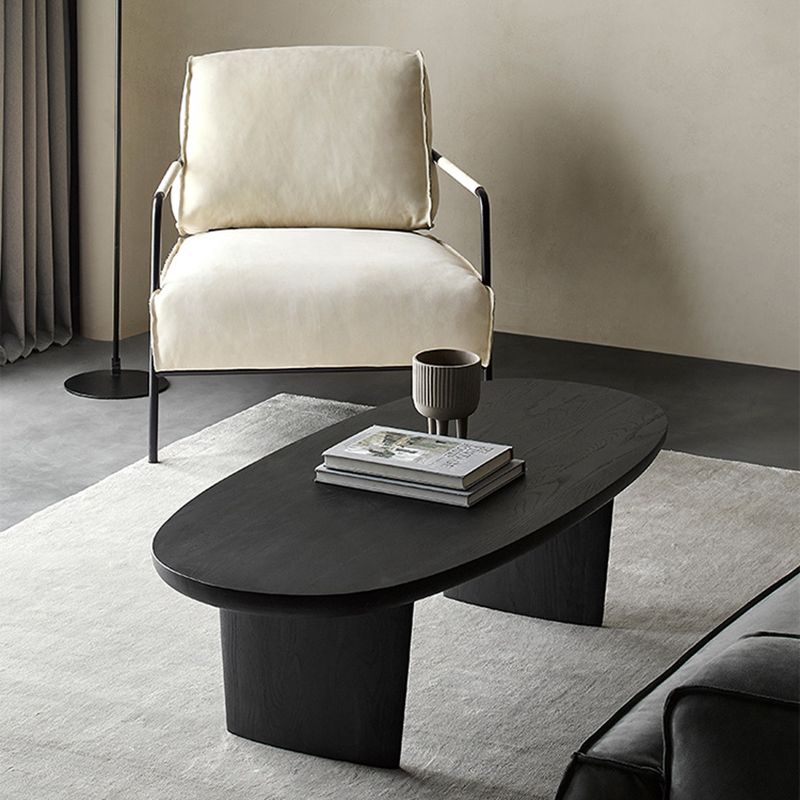 Modern Solid Wood Coffee Table Oval Sled Coffee Table for Living Room Clearhalo 'Coffee & Accent Tables' 'Coffee Tables' 'coffee_tables' 'furn' 'furn_coffee_tables' 'Furniture' 'Living Room Furniture' 1200x1200_e49903fc-8651-439f-b87f-255ba4592cee
