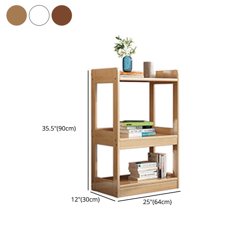 Solid Wood Rectangle Bookshelf Modern Open Bookcase for Home Office