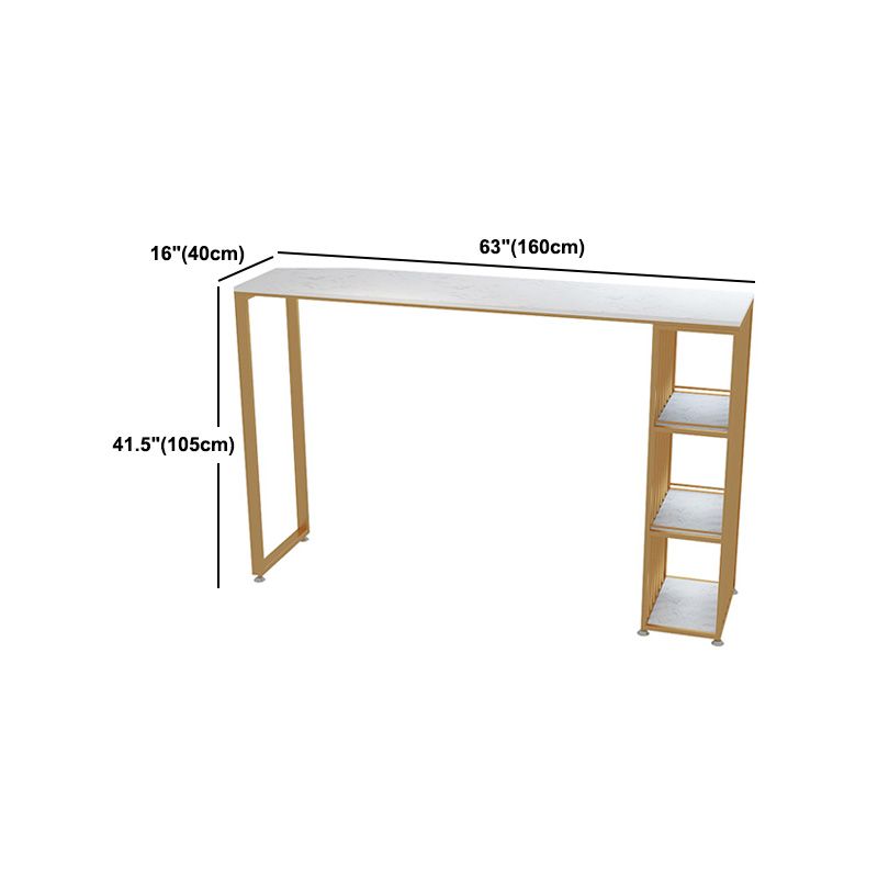 1/2/3 Pieces Glam Iron Bar Table Set Rectangle White Faux Marble Top Bistro Set with Shelf Clearhalo 'Bar Furniture' 'furn' 'furn_home_bar_bar_sets' 'Furniture' 'Home Bars & Bar Sets' 'home_bar_bar_sets' 'Kitchen & Dining Furniture' 1200x1200_e49a8587-68e2-4748-9610-bff324bc8125