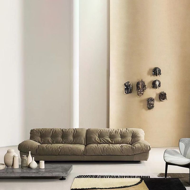 リビングルーム用のアームレス標準ソファタフタスプリットバックグリーンセッティー