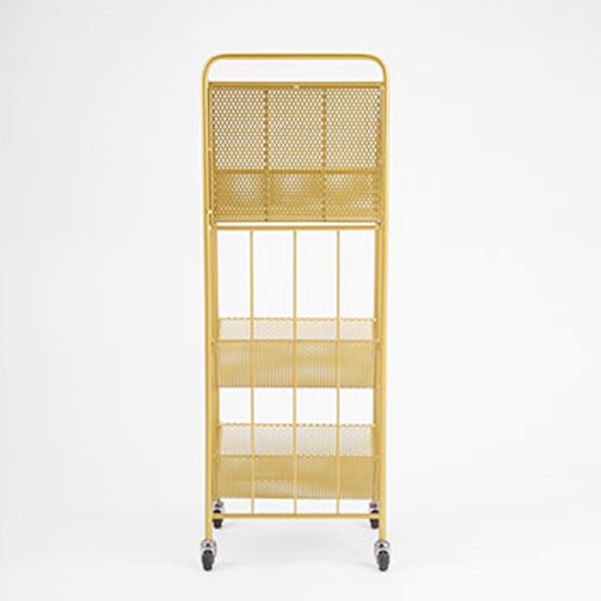 3-Shelf Metal Geometric Bookshelf Contemporary Closed Back Book Shelf,39" H x 11" W Clearhalo 'Bookcases' 'furn' 'furn_bookcases' 'Furniture' 'furniture_bookcases' 'Office Furniture' 1200x1200_e49d74e8-1361-4644-a125-1b23023c916e