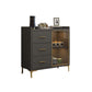 Sideboard in legno ingegnerizzato in stile glam con luci a LED