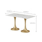 Golden Base Dining Table Medieval Modern Style Stone Table for Indoor