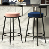 Contemporary  Low Back Home Stool Matte Finish Upholstered Bar Stools