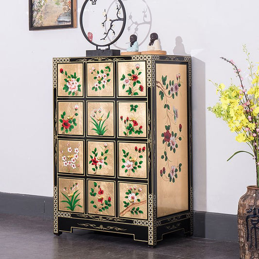 Contemporary Glam Double Dresser Birch Vertical Storage Chest Dresser for Bedroom