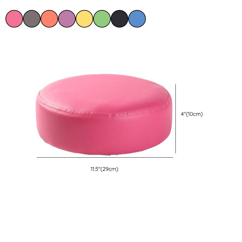 Modern Pouf Ottoman Faux Leather Upholstered Solid Color Round Ottoman with Wheels Clearhalo 'furn' 'furn_ottomans_poufs' 'Furniture' 'Living Room Furniture' 'Ottomans & Poufs' 'ottomans_poufs' 1200x1200_e49f54af-20ed-4305-a75a-efb6eeaf5839