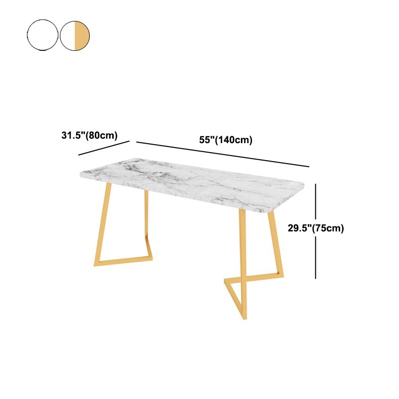 Glam Style Office Desk Artificial Marble Study Room and Office Writing Desk Clearhalo 'Furniture' 'furniture_office_desk' 'Office Desks' 'Office Furniture' 'office_desk' 1200x1200_e4a09948-68c5-4399-a244-90449dabf5ec