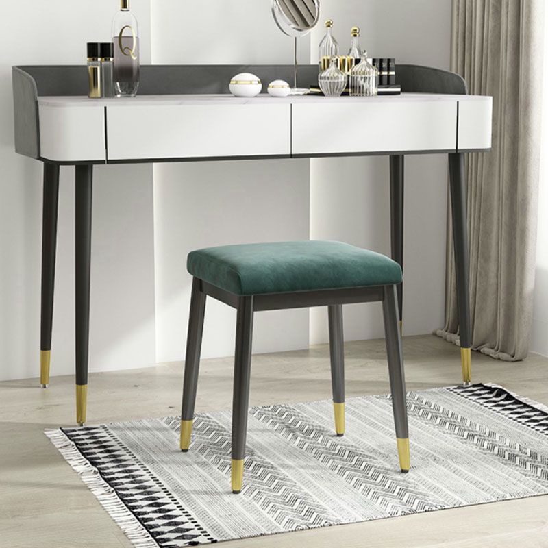 Glam Ottoman Velvet Upholstered Solid Color Square Ottoman with Metal Legs Clearhalo 'furn' 'furn_ottomans_poufs' 'Furniture' 'Living Room Furniture' 'Ottomans & Poufs' 'ottomans_poufs' 1200x1200_e4a0dc60-d729-486d-a262-09d64c8593b2