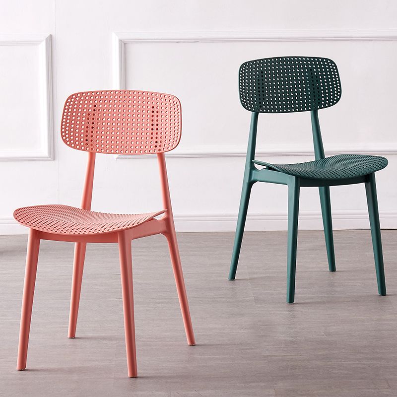 Scandinavian Armless Dining Chairs Plastic Open Back Side Chair (Set of 4) Clearhalo ' kitchen&dining_furn' 'Dining Chairs' 'Dining Tables & Seating' 'dining_chair' 'furn' 'furn_dining_chair' 'Furniture' 'furniture_dining_chair' 'Kitchen & Dining Furniture' 'kitchen' 1200x1200_e4a0ea45-825f-4b94-8f47-2707e82b8101