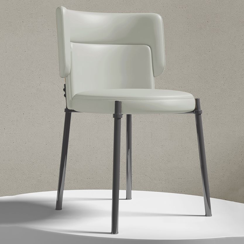 Sedia da pranzo con finta pelle e metallo contemporanea per sala da pranzo