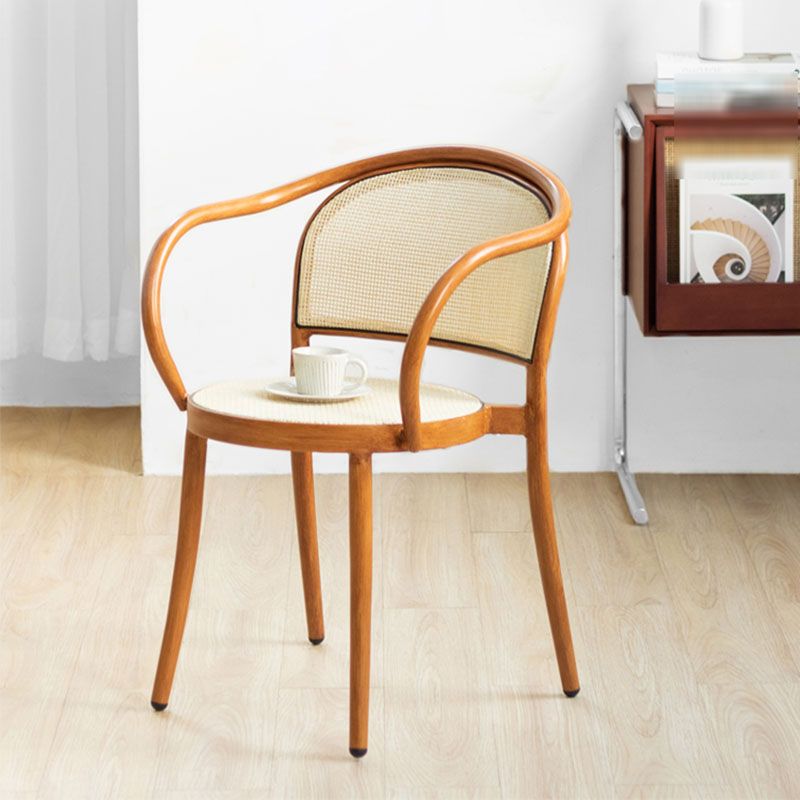 Scandinavian Arm Open Back Chairs for Home Wood Dining Chairs Clearhalo 'Dining Chairs' 'Dining Tables & Seating' 'dining_chair' 'furn' 'furn_dining_chair' 'Furniture' 'Kitchen & Dining Furniture' 1200x1200_e4a2a6db-4904-4022-9b88-169116fb45b8