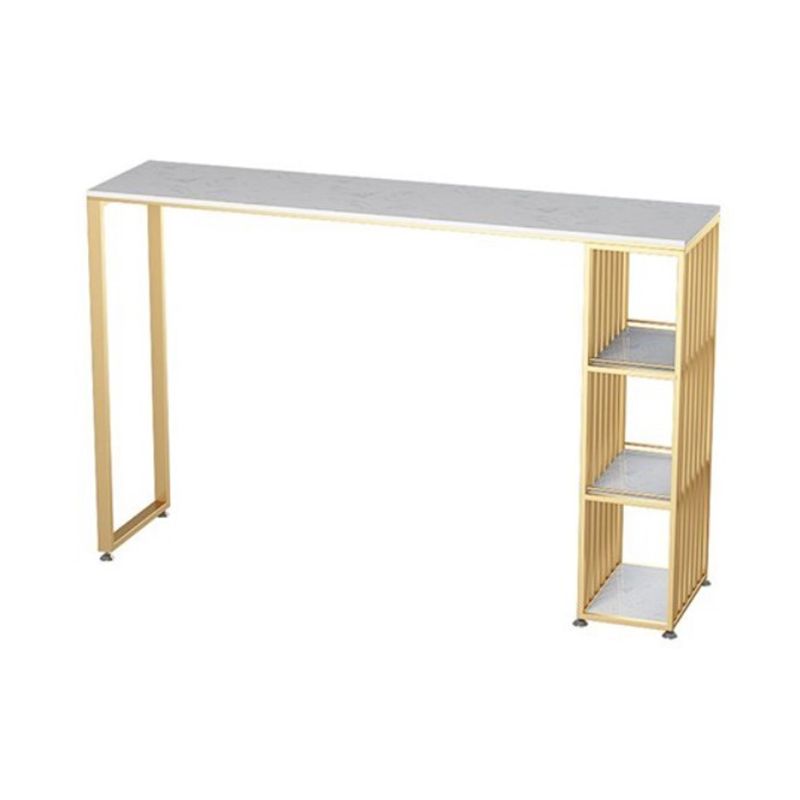 Glam Bar Table Artificial Marble Pub Table with Shelf for Living Room, Only Table Clearhalo 'Bar Furniture' 'Bar Tables' 'bar_tables' 'furn' 'furn_bar_tables' 'Furniture' 'furniture_bar_tables' 'Kitchen & Dining Furniture' 1200x1200_e4a2fc88-6998-42a3-85d9-ace0163c2535