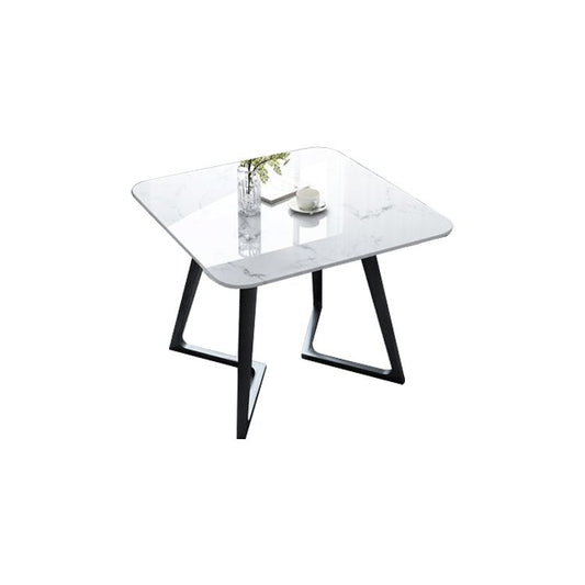 Industrial Style Dining Site Table Stone Furniture with Double Pedestal