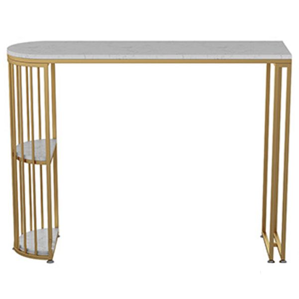 White Stone Bar Table Traditional Luxury Bar Table with Sled Base Clearhalo 'Bar Furniture' 'Bar Tables' 'bar_tables' 'furn' 'furn_bar_tables' 'Furniture' 'furniture_bar_tables' 'Kitchen & Dining Furniture' 1200x1200_e4a68c41-3e1f-4d42-b240-b02ce3a5f241