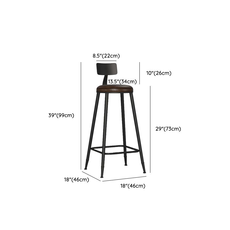Black Contemporary Counter Height Stools Low Back Bar Stools Clearhalo 'Bar Furniture' 'Bar Stools' 'bar_stools' 'furn' 'furn_bar_stools' 'Furniture' 'Kitchen & Dining Furniture' 1200x1200_e4a69a0f-9c14-4069-b618-2e172b7a0822