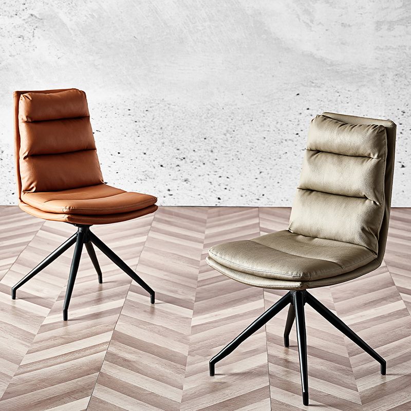 Contemporain sans bras chaise de chaise de bureau en cuir pour le bureau