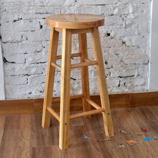 Industrial Style Bar-stool with Wooden Legs Round Seat for Kitchen Bar Clearhalo 'Bar Furniture' 'Bar Stools' 'bar_stools' 'furn' 'furn_bar_stools' 'furniture_bar_stools' 'Kitchen & Dining Furniture' 'kitchen&dining_furn' 'kitchen' 'kitchen_furn' Furniture' 1200x1200_e4a792eb-9db9-4186-94e4-f226c69a5575