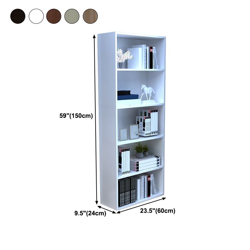 Modern Style Bookshelf Closed Back Wood Bookcase for Home Office