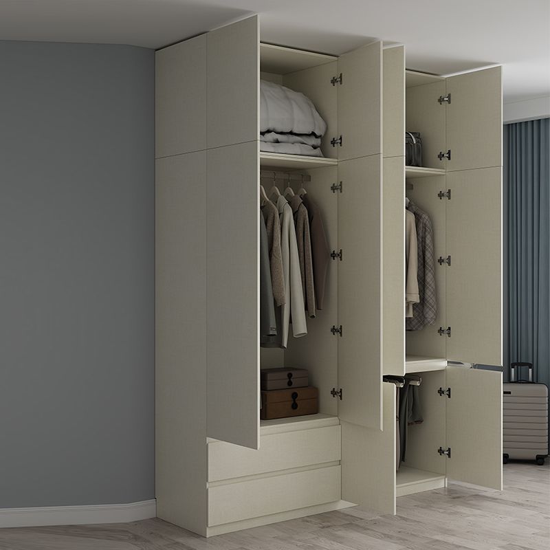 Engineered Wood Wardrobe Cabinet with Shelves Hinged Wardrobe Armoire Clearhalo 'Armoires & Wardrobes' 'armoires_wardrobes' 'Bedroom Furniture' 'furn' 'furn_armoires_wardrobes' 'Furniture' 1200x1200_e4a8d8c6-a9e7-4e21-a370-e35bfd1a1cac