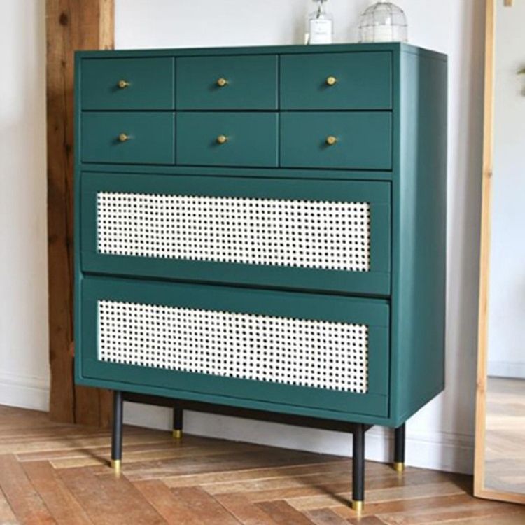 Contemporary Green Accent Chest with 8 Drawers and Straight Legs Clearhalo 'Cabinets & Chests' 'cabinets_chests' 'furn' 'furn_cabinets_chests' 'Furniture' 'Living Room Furniture' 1200x1200_e4a96f2e-928c-403c-850c-20f484225dc9