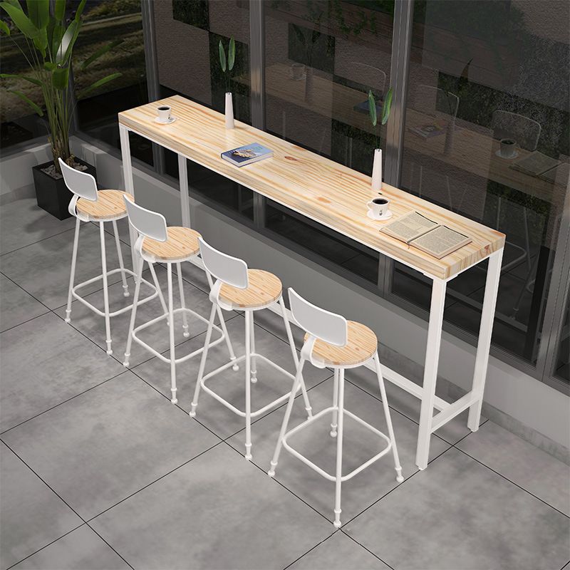 Contemporary Rectangular Bar Set 1/2/4 Pcs Solid Wood Counter and Bar Stools Clearhalo 'Bar Furniture' 'furn' 'furn_home_bar_bar_sets' 'Furniture' 'Home Bars & Bar Sets' 'home_bar_bar_sets' 'Kitchen & Dining Furniture' 1200x1200_e4a9ae03-5334-4055-acbc-4220482dd54b