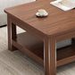 4 Legs Wood Cocktail Table No Distressing Coffee Table with Storage Shelf Clearhalo 'Coffee & Accent Tables' 'Coffee Tables' 'coffee_tables' 'furn' 'furn_coffee_tables' 'Furniture' 'Living Room Furniture' 1200x1200_e4aa5c51-ff43-4452-99bf-03189d880a59