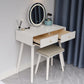 White Solid Wood  Makeup Vanity Desk Table with Drawers for Bedroom