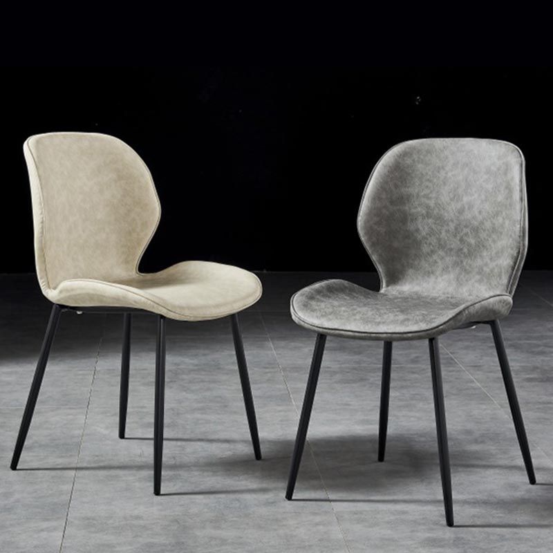 Contemporary Style Chairs Armless Dining Chairs with Metal Legs for Kitchen Clearhalo 'Dining Chairs' 'Dining Tables & Seating' 'dining_chair' 'furn' 'furn_dining_chair' 'Furniture' 'Kitchen & Dining Furniture' 1200x1200_e4adfc7b-abc2-47e8-9dc5-819f418a0e20