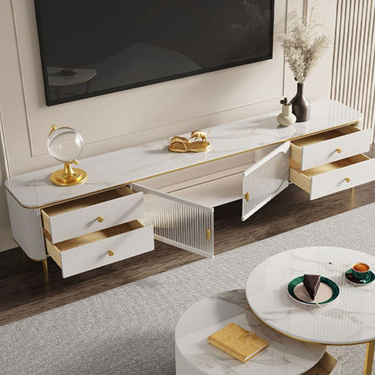 Console multimediale di archiviazione chiusa stand di TV in pietra TV per soggiorno