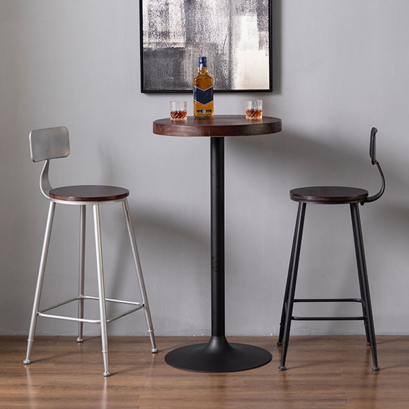 Modern Armless Backrest Counter Stool Iron Bar Stool with Seat and Pedal for Cafe Clearhalo 'Bar Furniture' 'Bar Stools' 'bar_stools' 'furn' 'furn_bar_stools' 'Furniture' 'Kitchen & Dining Furniture' 1200x1200_e4af3e2f-ed6b-42e6-8a2c-3260edc7fc83