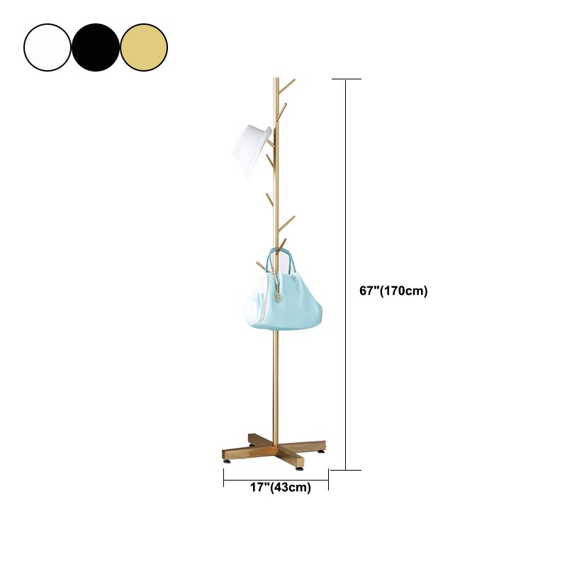 Modern Entryway Metal Free Standing No Distressed 8 Hooks Coat Rack Clearhalo 'Entry & Mudroom Furniture' 'furn' 'furn_hall_tree_coat_racks' 'Furniture' 'Hall Trees & Coat Racks' 'hall_tree_coat_racks' 1200x1200_e4af750c-cb5d-4e71-ad68-9ed0690d4c33