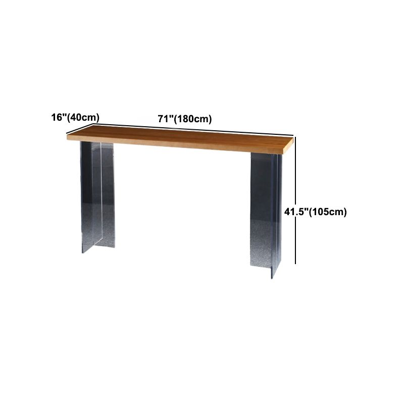 Industrial Style Wood Top Counter Table Acrylic Pedestal Bar Table for Coffee Shop Clearhalo 'Bar Furniture' 'Bar Tables' 'bar_tables' 'furn' 'furn_bar_tables' 'Furniture' 'furniture_bar_tables' 'Kitchen & Dining Furniture' 1200x1200_e4afce98-952e-49dc-824b-a746472f3d45