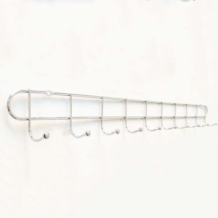 Industrial Entryway Kit Silver Stainless Steel Wall-Mounted with Hooks Coat Hanger Clearhalo 'Entry & Mudroom Furniture' 'furn' 'furn_hall_tree_coat_racks' 'Furniture' 'Hall Trees & Coat Racks' 'hall_tree_coat_racks' 1200x1200_e4b16faf-b9a3-4415-81bd-b128c5ba3189