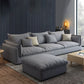 Nordic Loose Back Linen Sofa & Chaise Square Arm Cushions Sofa