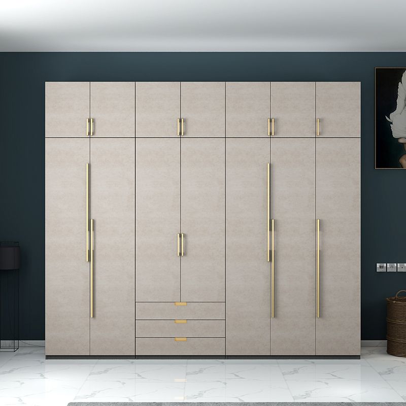 Engineered Wood Wardrobe Closet with Shelves Modern Wardrobe Cabinet