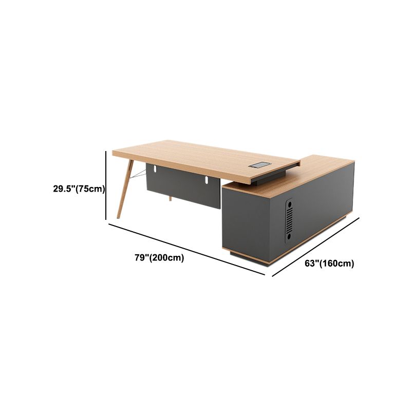 Contemporary Natural Office Desk Pedestal L-Shape Executive Desk for Office Clearhalo 'furn' 'furn_office_desk' 'Furniture' 'Office Desks' 'Office Furniture' 'office_desk' 1200x1200_e4b21bb1-2ef6-4ac6-9da4-65fa111fd866