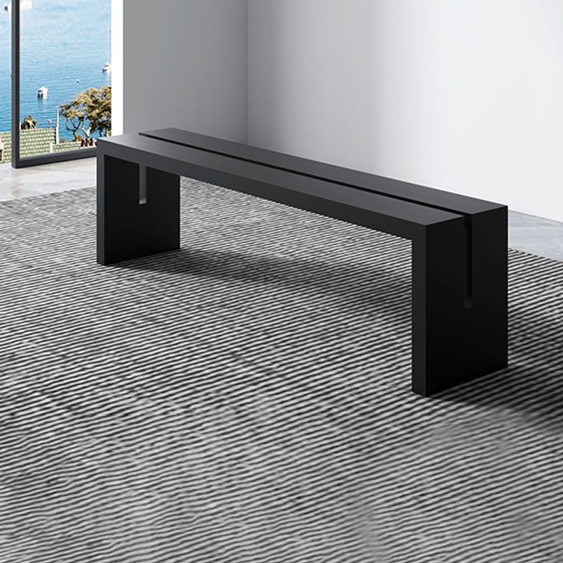 Contemporary Wooden Bench Bedroom Seating Bench in Black with Legs Clearhalo 'Benches' 'Chairs & Seating' 'furn' 'furn_benches' 'Furniture' 'Living Room Furniture' 1200x1200_e4b40e80-a269-4214-b685-d2ea86e122d9