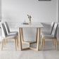 Contemporary Dining Table Set with Solid Wood Table and PU Leather Chairs Clearhalo 'Dining Room Sets' 'Dining Tables & Seating' 'dining_room_set' 'furn' 'furn_dining_room_set' 'Furniture' 'furniture_dining_room_set' 'Kitchen & Dining Furniture' 'kitchen&dining_furn' 'kitchen' 1200x1200_e4b4f558-0490-4b70-a02f-336077bf78c2