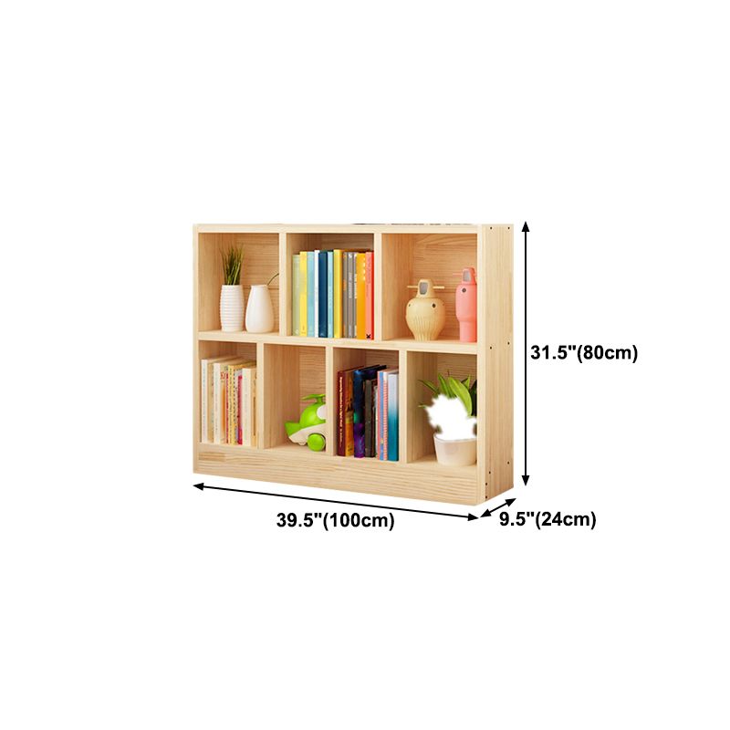 Natural Pine Wood Standard Bookshelf Modern Closed Back Bookcase for Classroom Clearhalo 'Bookcases' 'furn' 'furn_bookcases' 'Furniture' 'furniture_bookcases' 'Office Furniture' 1200x1200_e4b5dc91-2198-4447-88ef-95b72b348a6e