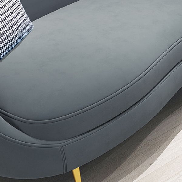 Scandinavische effen kleur fluweel getufte chaise stoel met gerolde armen