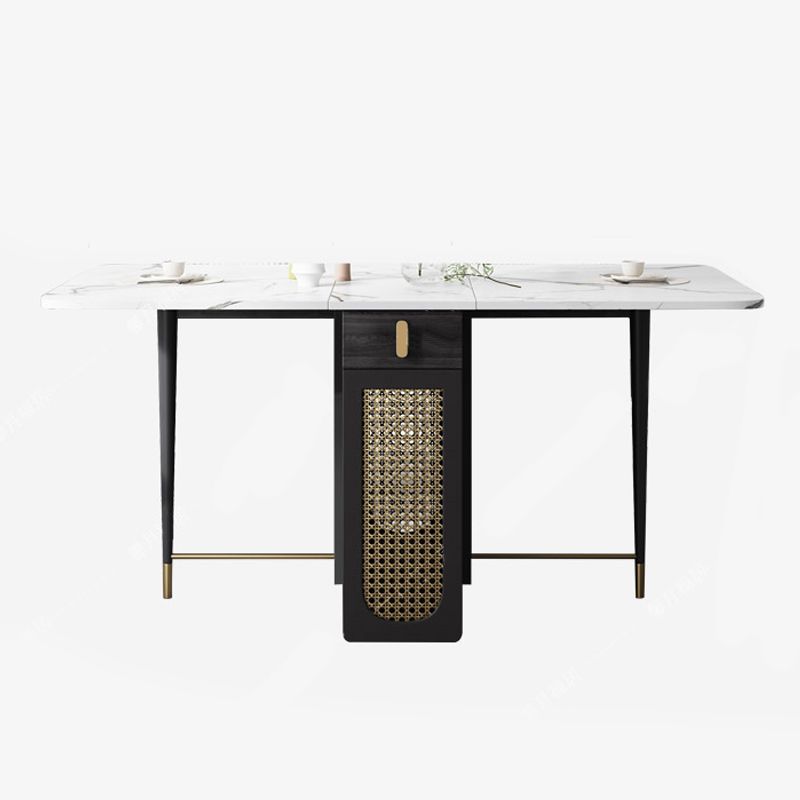 59'' Foldable Sintered Stone Top Dining Table Modern Rectangle Table with Trestle Base Clearhalo ' dining_table' 'Dining Tables & Seating' 'Dining Tables' 'furn' 'furn_dining_table' 'Furniture' 'furniture_dining_table' 'Kitchen & Dining Furniture' 'kitchen&dining_furn' 'kitchen' 'kitchen_dining_table' 1200x1200_e4b6bf7e-e617-45d1-ab41-fd7b42a7f9ea