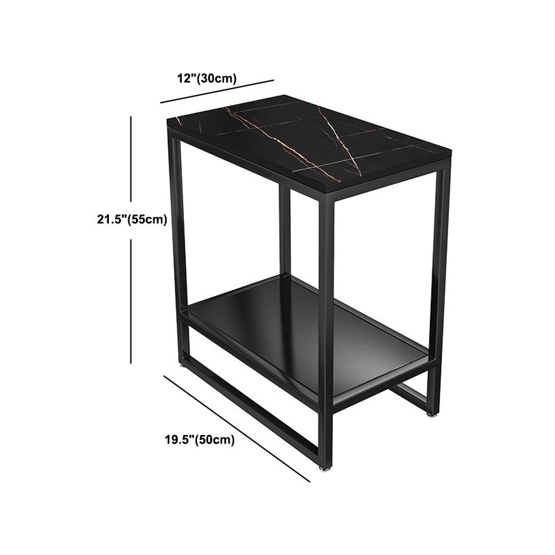 21 pollici H moderno vetro in vetro Scaffale di stoccaggio aperto incluso tavolo da notte