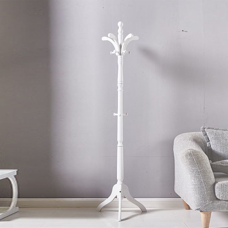 Traditional Coat Rack Solid Wood Tripod Detached Floor Coat Rack ...