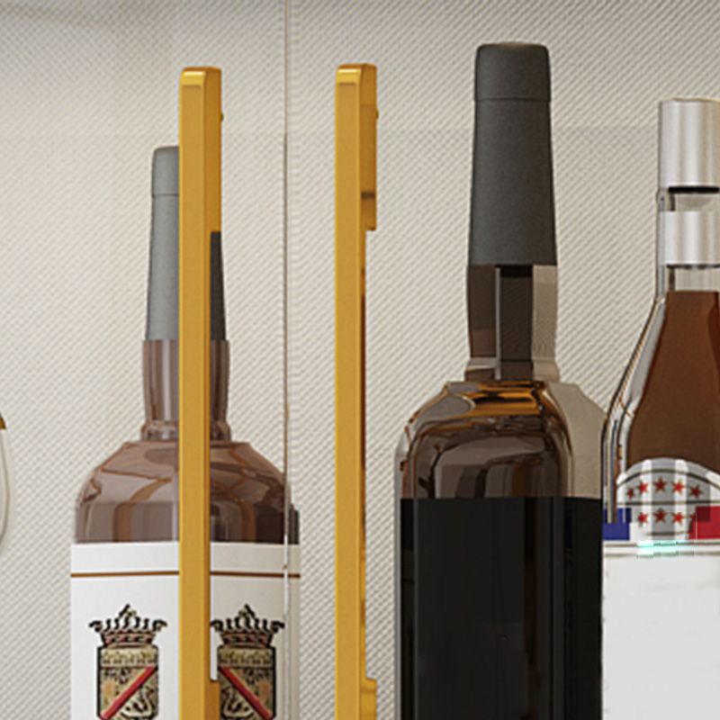 Glass Display Stand Glam Curio Cabinet with Shelves in Black/ Gold