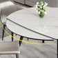 Mesa de comedor sencilla y moderna, mesa de comedor de piedra sinterizada con base de madera