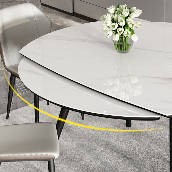 Mesa de comedor sencilla y moderna, mesa de comedor de piedra sinterizada con base de madera