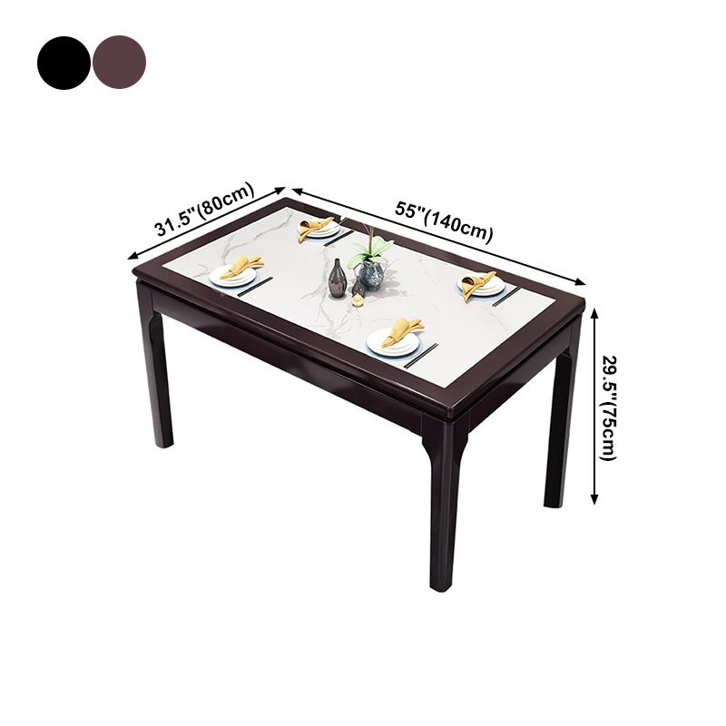 Mid-Century Modern Sintered Stone Table 4 Legs Base Rectangle Table for Home Clearhalo ' dining_table' 'Dining Tables & Seating' 'Dining Tables' 'furn' 'furn_dining_table' 'Furniture' 'furniture_dining_table' 'Kitchen & Dining Furniture' 'kitchen&dining_furn' 'kitchen' 'kitchen_dining_table' 1200x1200_e4bc1cd8-6ee7-490c-afe2-6a402635fd2e